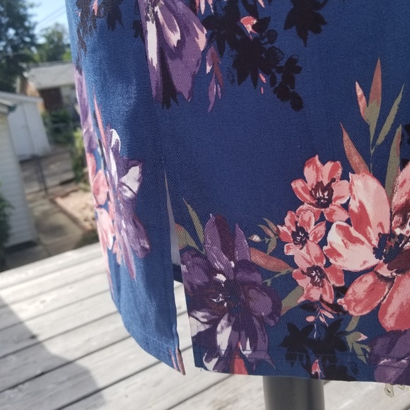 NWT Apricot Blue Floral Sleeveless Dress - Picture 5 of 8